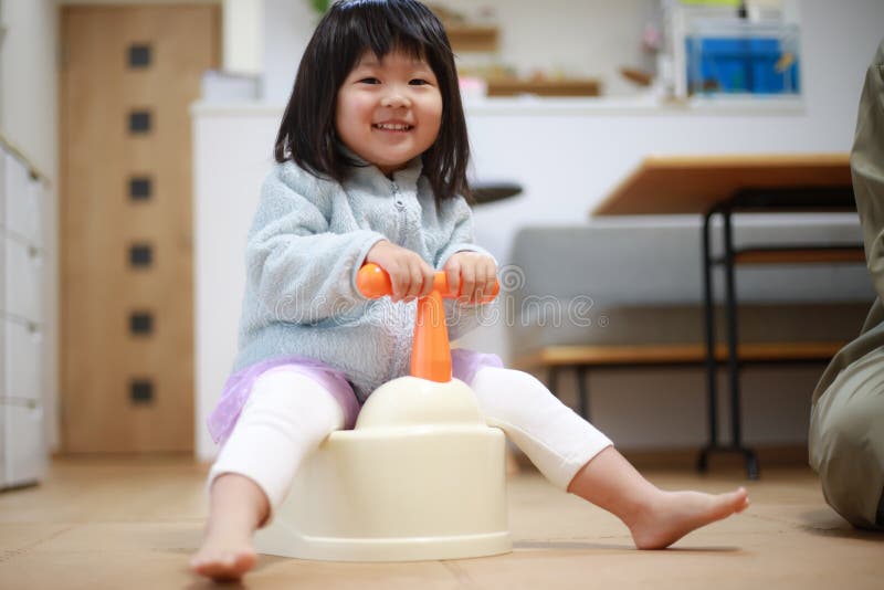 Image of a Girl Training in the Toilet Stock Image - Image of lifestyle ...