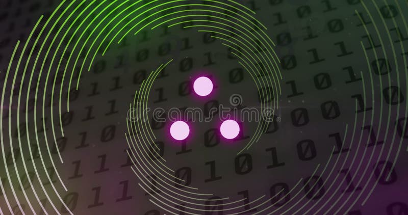 Image of loading ring over binary coding royalty free stock photos