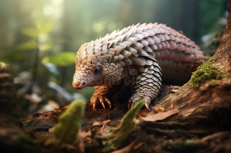 Image of Malayan Pangolin in the Fertile Forest Wildlife Animals Biology Diagrams