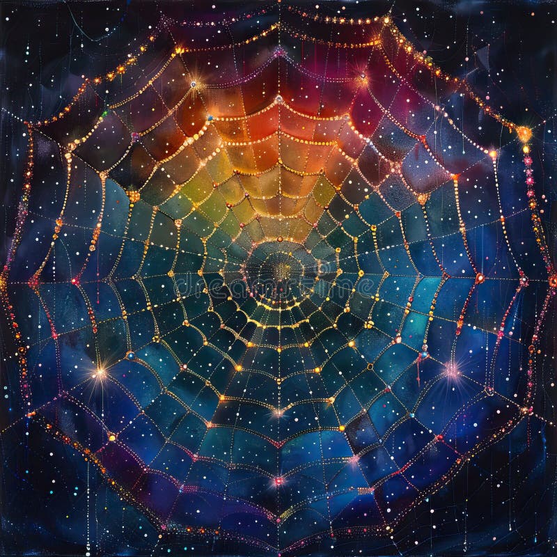 Image of a mandala that looks like a spider web royalty free illustration