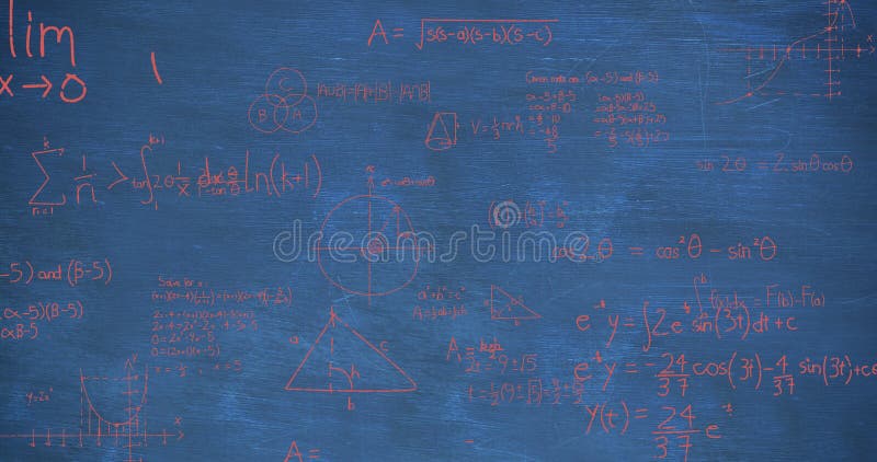 Image of Mathematical Equations Over Blue Background Stock Illustration ...