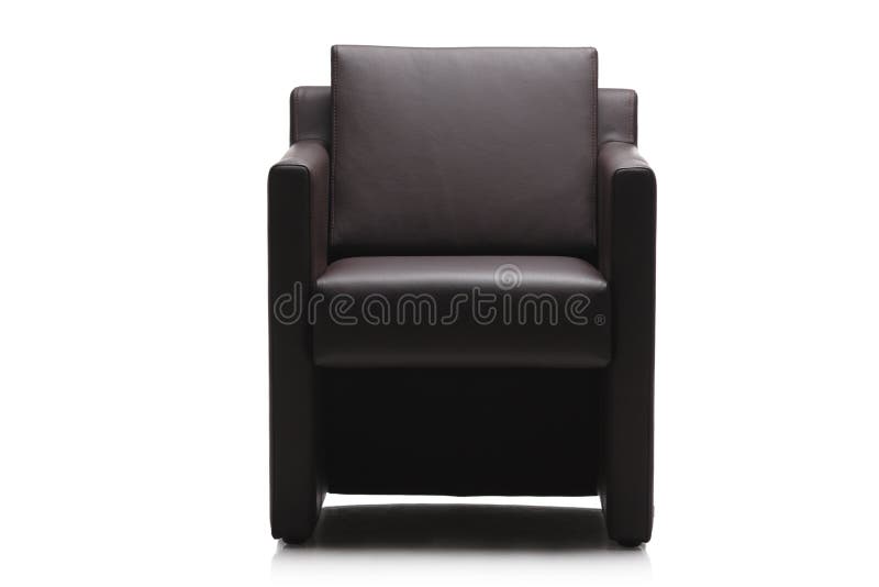 Image of a modern black leather armchair royalty free stock image