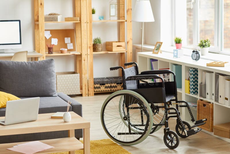 Modern Room with Wheelchair Stock Image Image of apartment, sofa