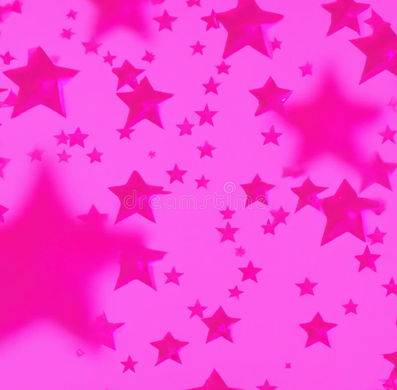 Image of Multiple Bright Pink Stars on Light Pink Background Stock