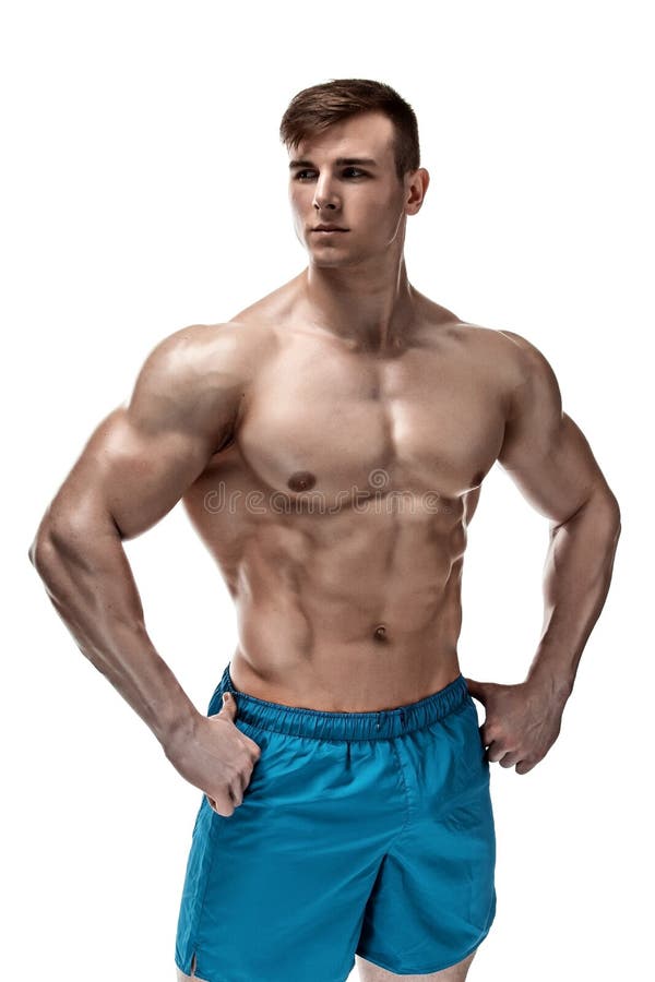 Image of Muscle Man Posing in Studio Stock Photo - Image of fitness ...