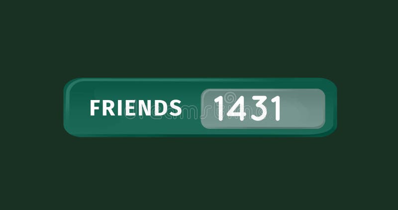Imaginea numerelor care se modifică și textul prietenilor în bannerul verde pe fundal verde royalty free illustration