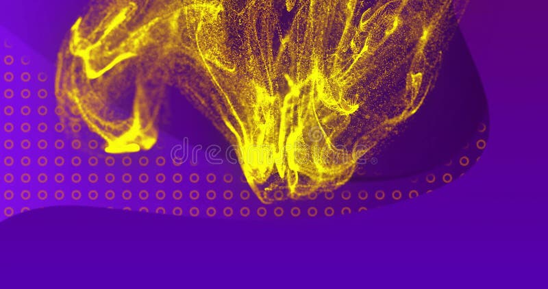 Image of orange glowing mesh over pattern vibrant abstract background vector illustration