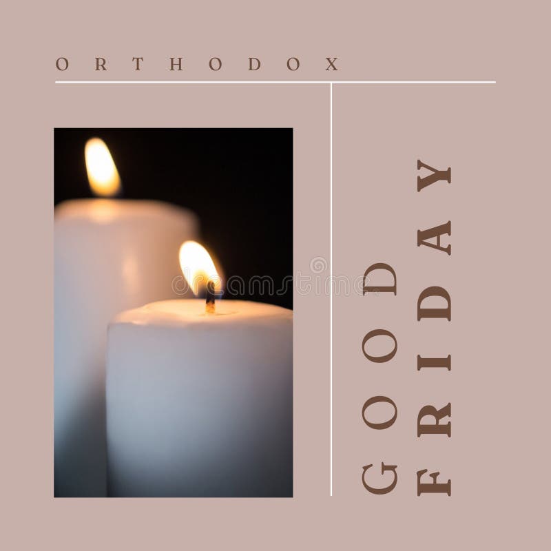 Image of Orthodox Good Friday Text Over Candles Stock Image Image of