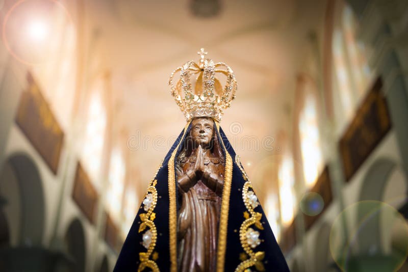 Statue of the image of Our Lady of Aparecida, mother of God in the Catholic religion, patroness of Brazil. Statue of the image of Our Lady of Aparecida, mother of God in the Catholic religion, patroness of Brazil