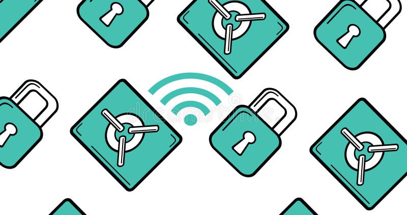 Image of padlock icons over white backgound royalty free illustration