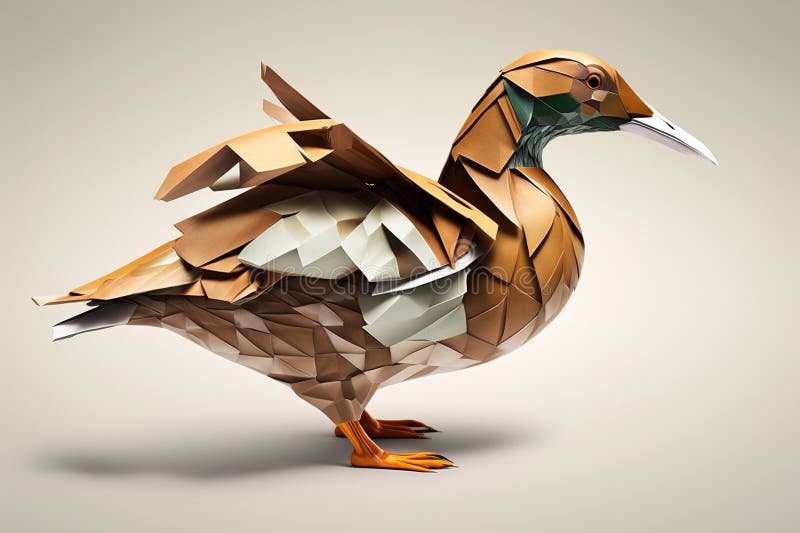 Origami duck Stock 3D asset