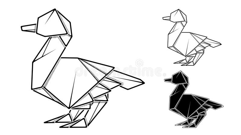 Origami duck stock illustration. Illustration of feather - 93572887