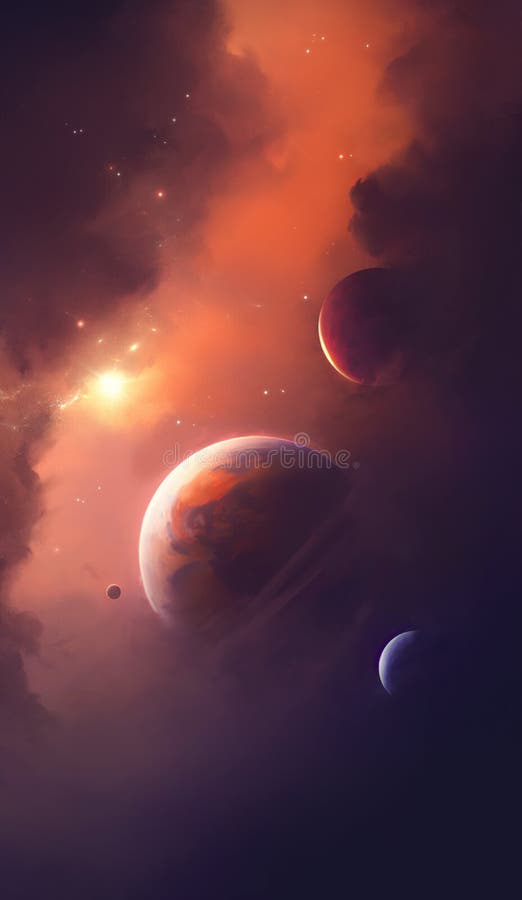 Image of planets in outer space vector illustration