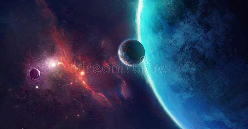 Image of planets in outer space royalty free illustration