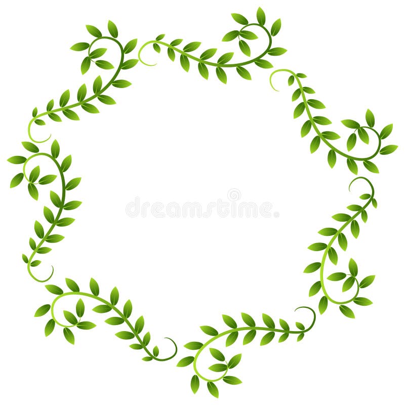 Plant Vine Leaves Frame Wreath Border