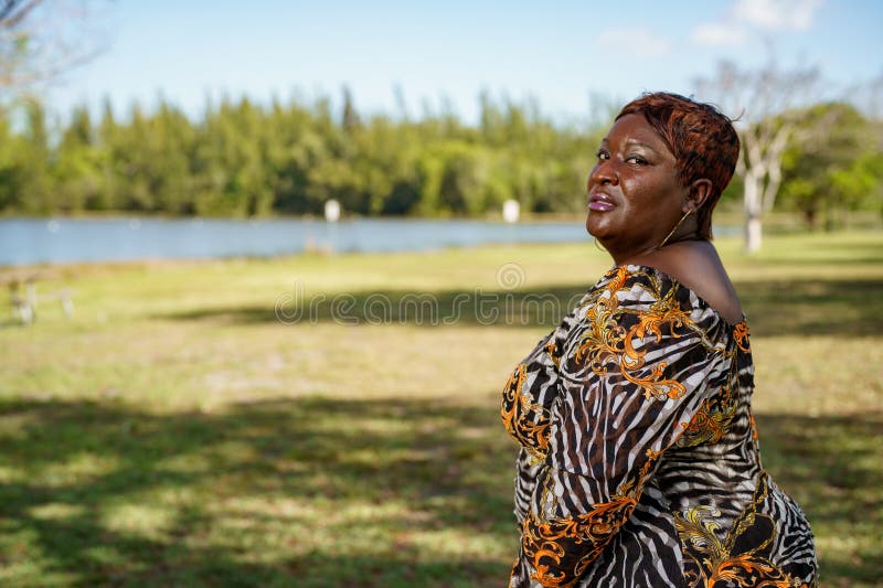 Image Of A Plus Size Model Bbw Posing Outdoors In The Park Stock Image Image Of Model Forties