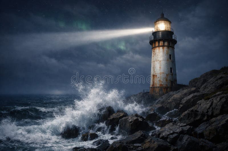 The decaying interior of a shipwreck reveals the sea. vector illustration