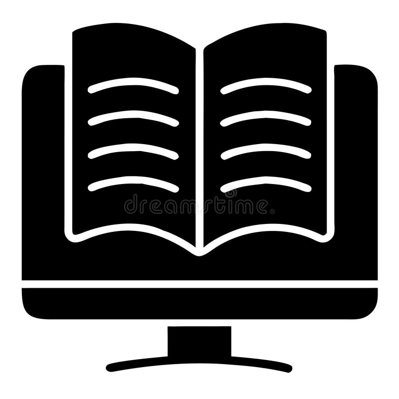 Digital Learning Vector Computer with Open Book Education Technology Concept royalty free illustration