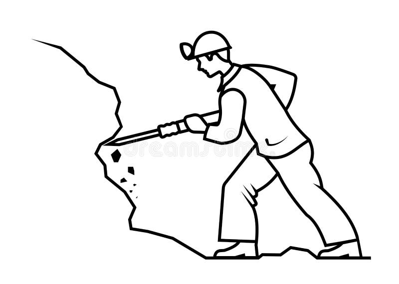Miner Mining Ore Vector Illustration. Stock Vector Illustration of young, graphic 124088345