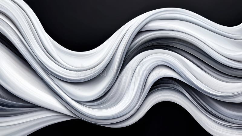 A digital illustration of abstract white and gray waves. stock photography