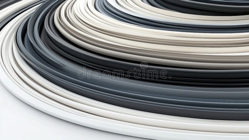 The image presents a captivating spiral pattern composed of multiple overlapping curved lines creating mesmerizing visual effect fotografie stock libere da diritti