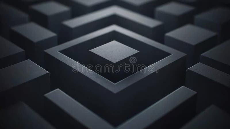 A 3D rendering of a complex geometric pattern. stock illustration