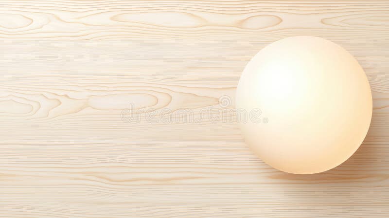A white egg-shaped object sits on a light wood background. stock photography