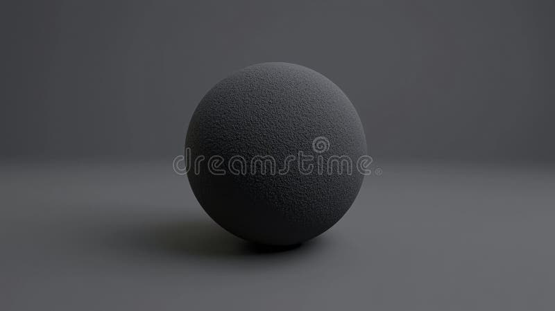 A 3D rendered sphere with a textured surface. stock illustration