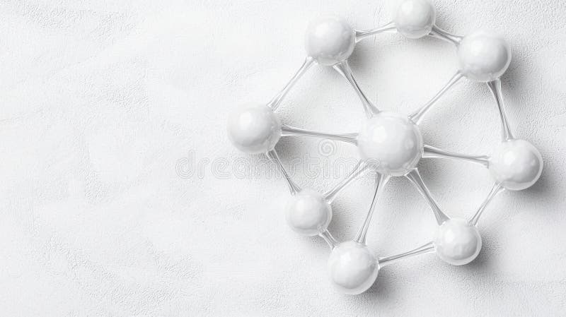 A 3D model of a molecule composed of spheres connected by lines. royalty free illustration