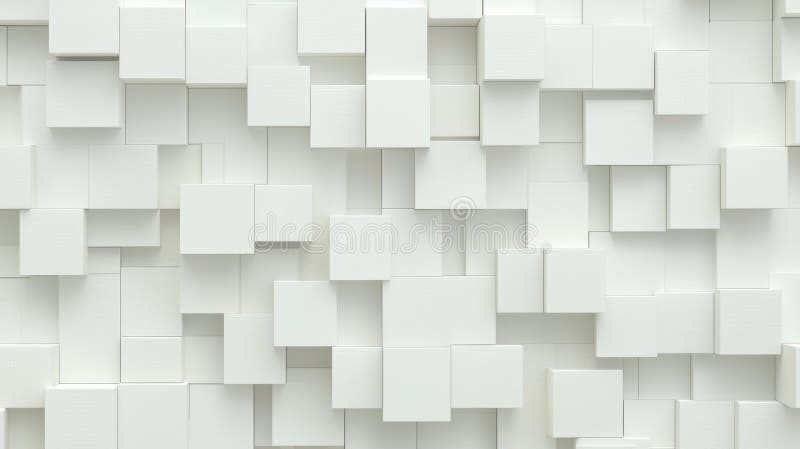 A 3D rendering of a white cube wall. vector illustration
