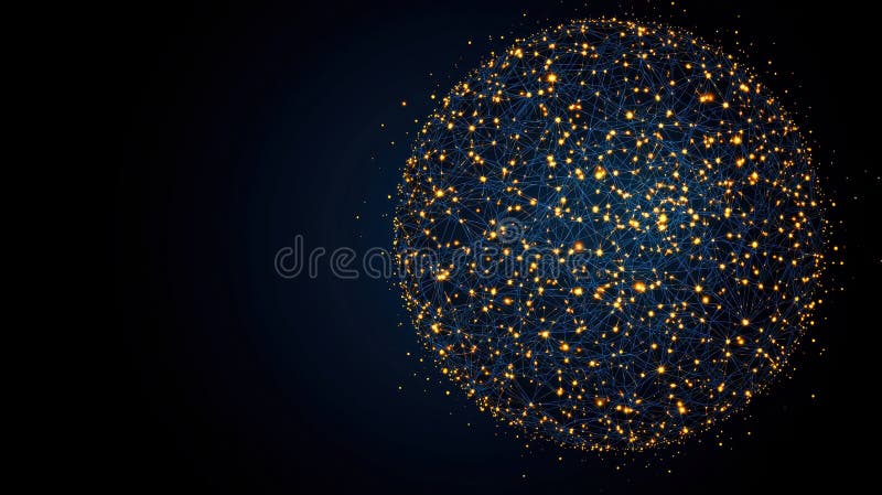 A digital illustration of a network of interconnected nodes and lines. royalty free stock photo