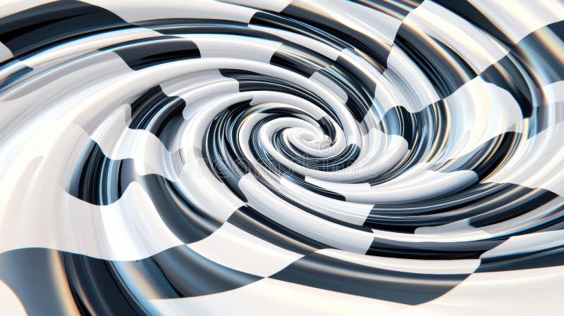 A mesmerizing abstract pattern of black and white squares, creating a sense of movement and dynamism. stock photography