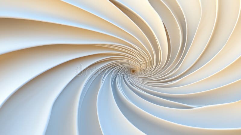 The image presents a mesmerizing spiral pattern composed of white, curved lines that radiate outwards from a central point. The lines are closely packed together, creating a sense of depth and dimension. The spiral pattern is symmetrical, with the lines mirroring each other on either side, resulting in a harmonious and balanced composition. The image is rendered in a 3D style, giving the illusion of a three-dimensional object. Mirroring object stock images, royalty-free photos and pictures