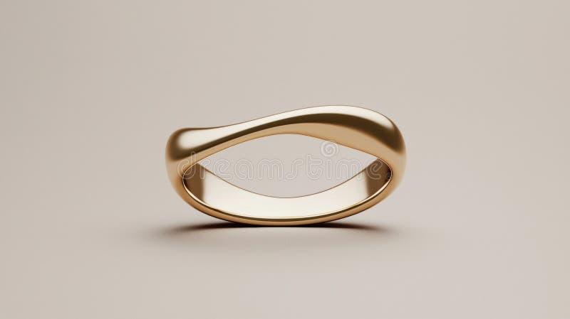 A gold ring with a unique, abstract design. royalty free stock images