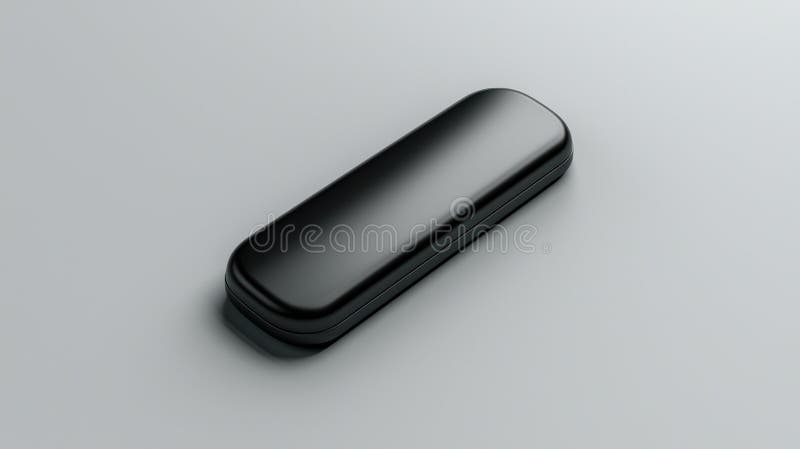 A black rectangular object with rounded corners. stock photo