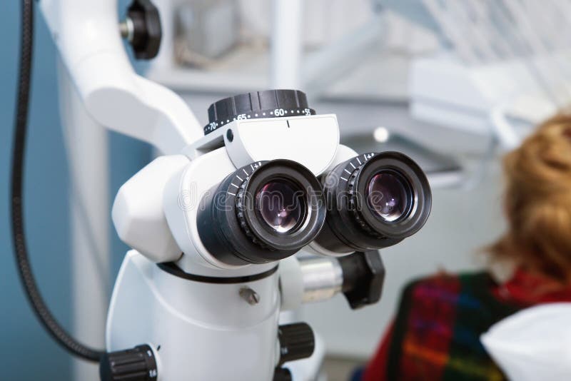 Professional Dental Endodontic Binocular Microscope Stock Photo Image