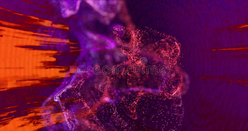Image of purple glowing mesh over pattern vibrant abstract background vector illustration