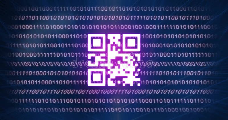 Image of qr code and binary coding digital data processing. Global connections, computing and data processing concept digitally generated image. Coding binary code programming interface stock images, royalty-free photos and pictures