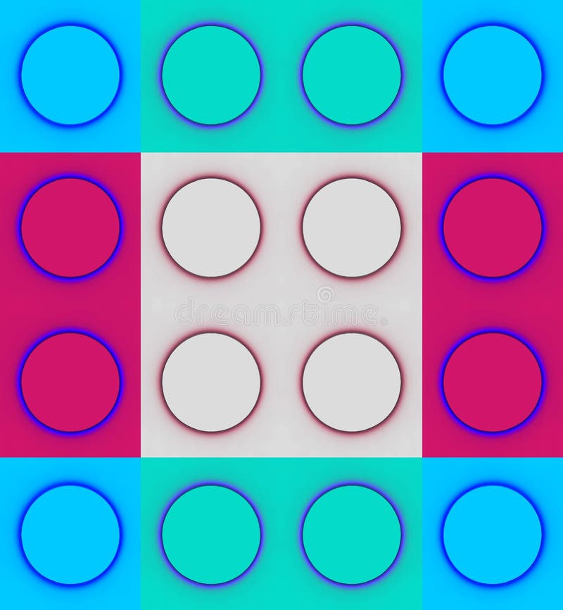 PATTERN OF CIRCLES IN SQUARES IN BLUE, AQUA AND PINK royalty free stock image PATTERN OF CIRCLES IN SQUARES IN BLUE, AQUA AND PINK royalty free stock image