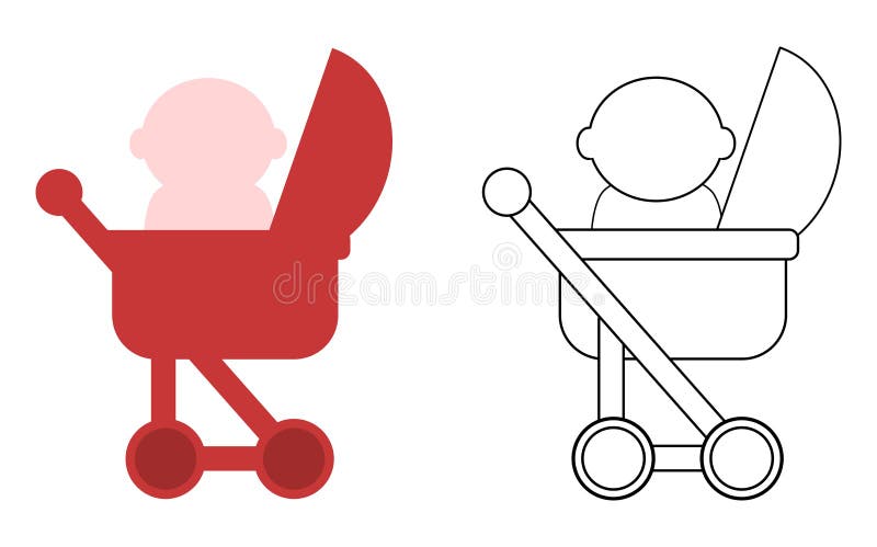 childcare vector pram