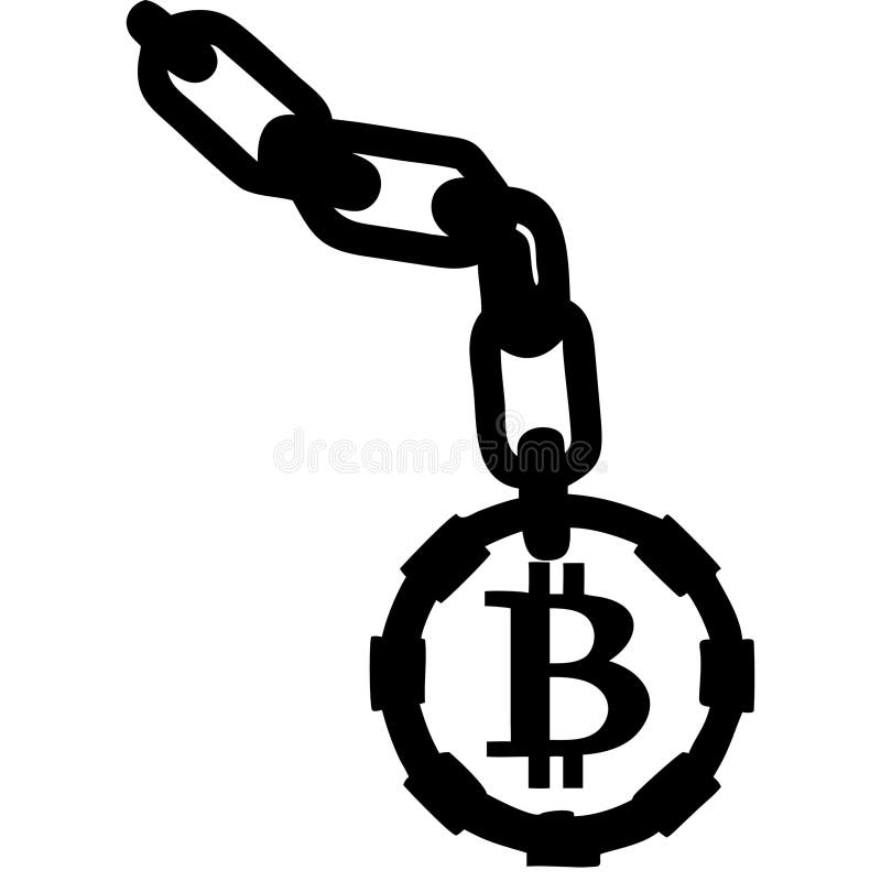 Bitcoin Blockchain Chain Vector for Cryptocurrency Design and Technology Concepts vector illustration