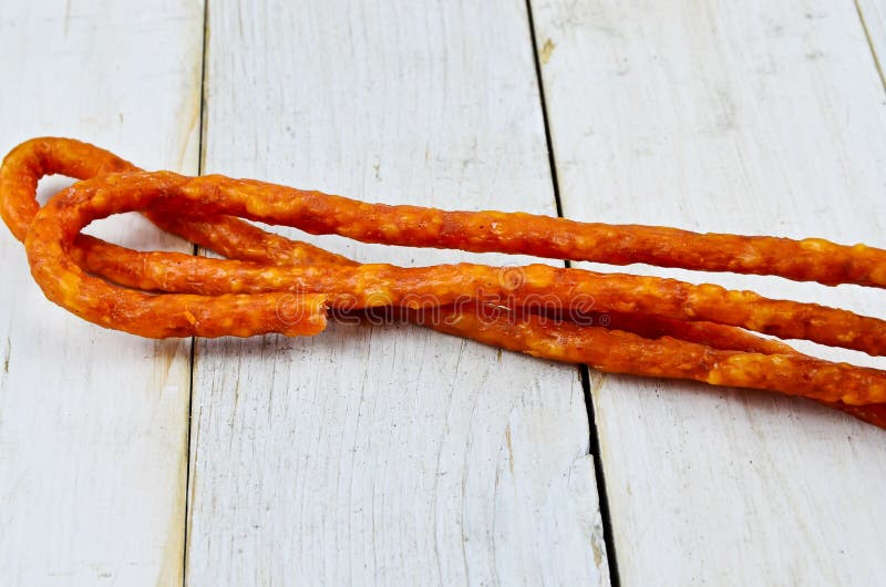 Image of salami sausage royalty free stock photography