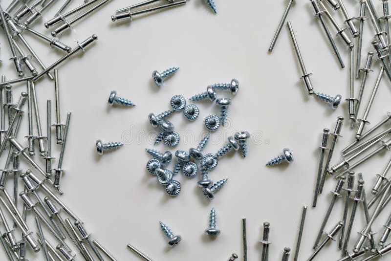 Image of Scattered Rivets and Screws Stock Photo Image of erector