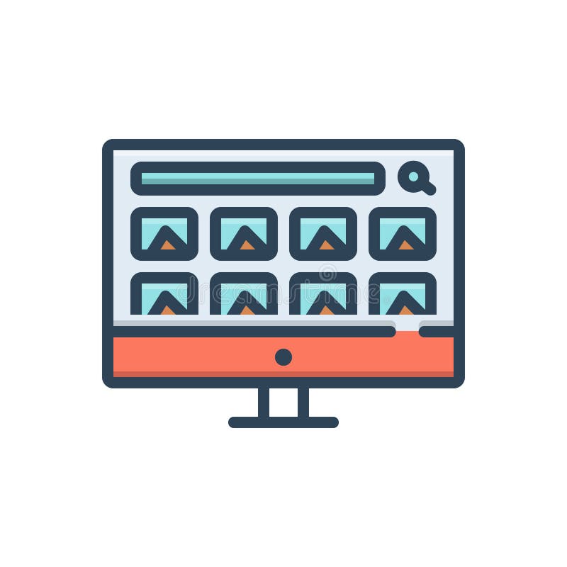 Color illustration icon for Image Search, find and quest royalty free illustration