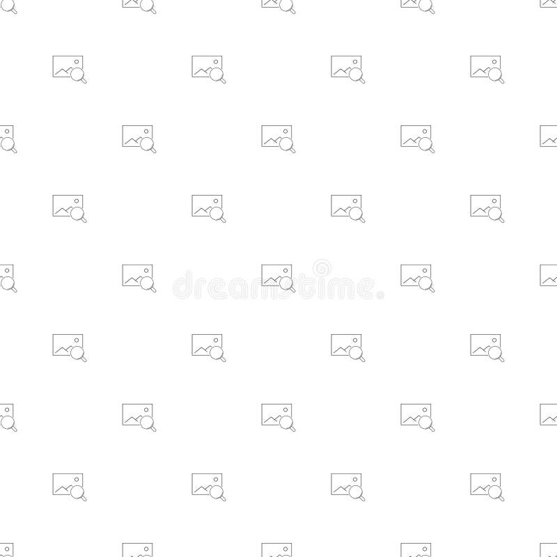 Image search from line icon. Linear vector pattern. vector illustration