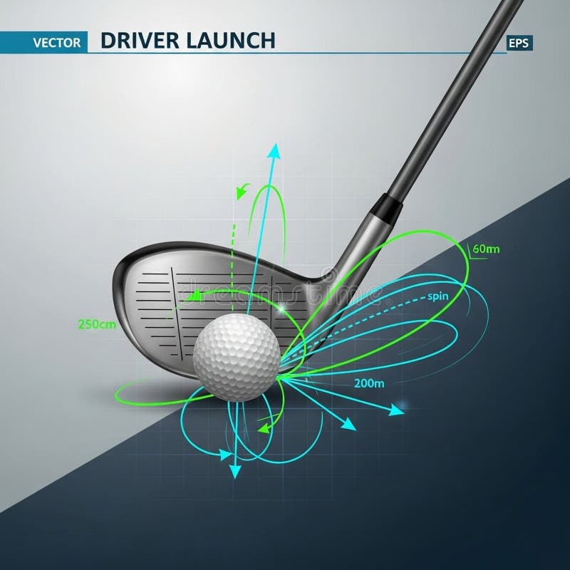 The image serves as a visual representation of golf dynamics stock illustration
