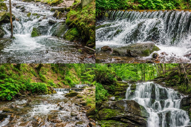 Image Set Of Cascades On The Forest River Stock Image Image Of Serene