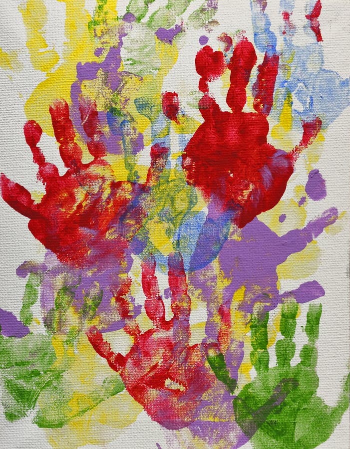 Colorful Hand Prints stock illustration. Illustration of blue 172300574
