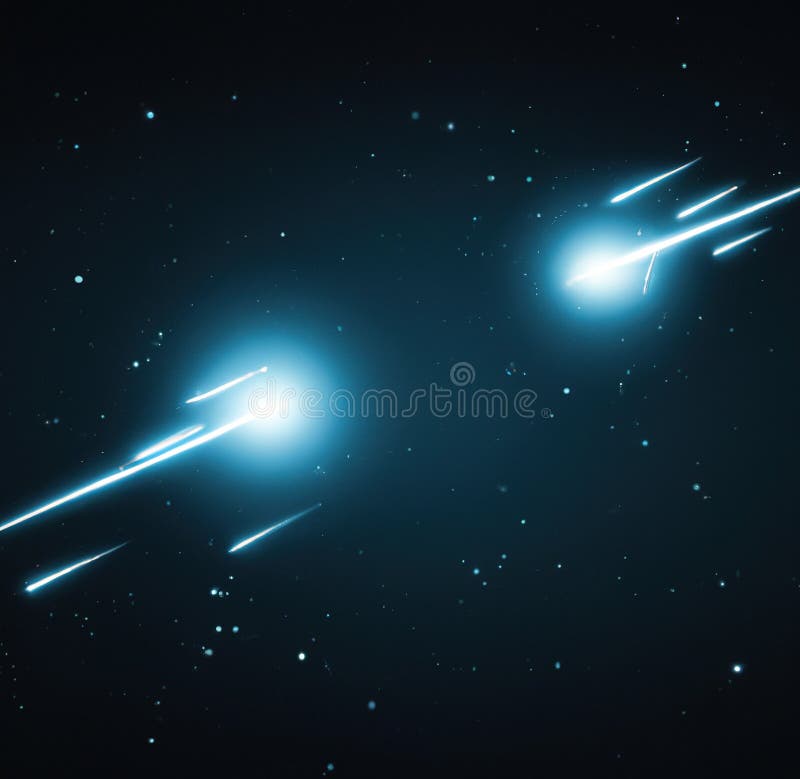 Image of Shooting Stars and Stars on Night Sky Stock Photo Image of