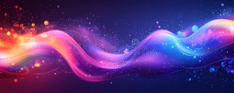 Fond purpuriu abstract cu linii ondulate și particule strălucitoare care creează un efect vizual dinamic și vibrant royalty free stock image
